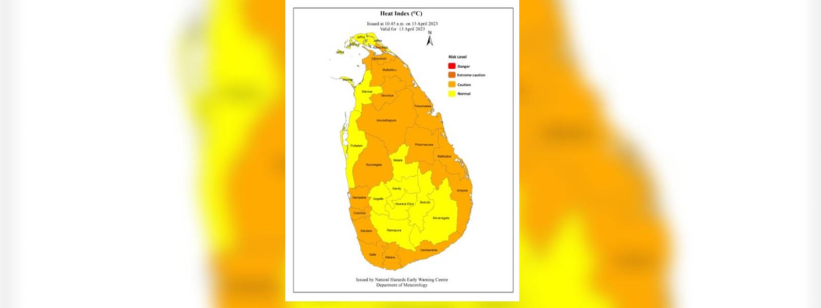 Sri Lanka Met Department issues heat warning for Thursday and Friday